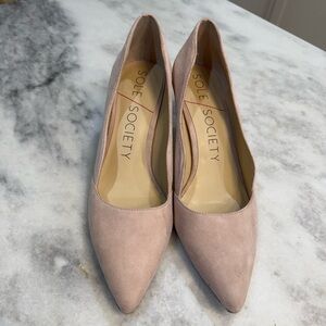 Sole Society Women's Blush Suede Heels